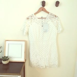 🔥 NWT Romper by Love, Fire Cream Lace🔥